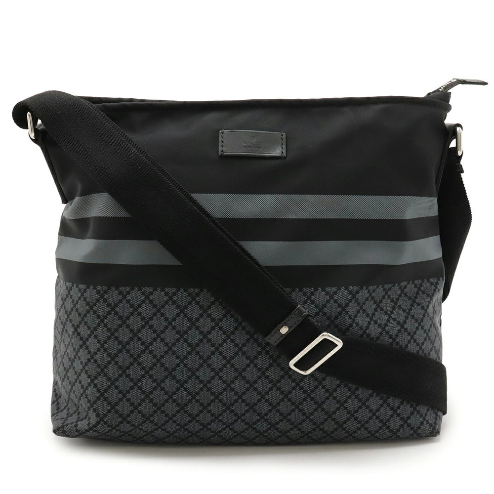 Gucci Diamante Crossbody Bag Leather Black Gray